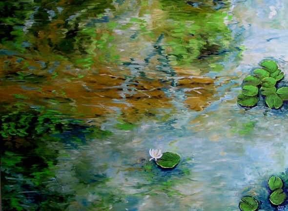 image=lilies pad 36x48